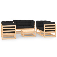  7 Piece Garden Lounge Set with Cushions Solid Pinewood