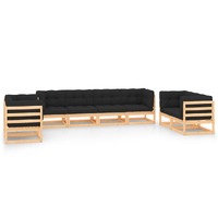  8 Piece Garden Lounge Set with Cushions Solid Pinewood