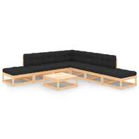  8 Piece Garden Lounge Set with Cushions Solid Pinewood