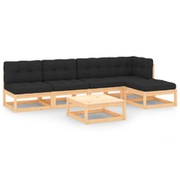  6 Piece Garden Lounge Set with Cushions Solid Pinewood