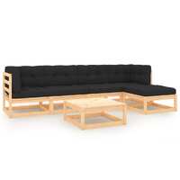  6 Piece Garden Lounge Set with Cushions Solid Pinewood