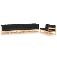 7 Piece Garden Lounge Set with Cushions Solid Pinewood