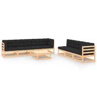  8 Piece Garden Lounge Set with Cushions Solid Pinewood