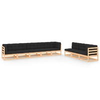 8 Piece Garden Lounge Set with Cushions Solid Pinewood