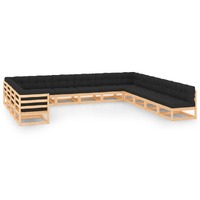  13 Piece Garden Lounge Set with Anthracite Cushions Pinewood