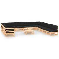  14 Piece Garden Lounge Set with Anthracite Cushions Pinewood