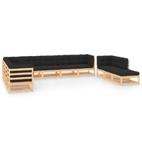 11 Piece Garden Lounge Set with Anthracite Cushions Pinewood