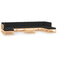  11 Piece Garden Lounge Set with Anthracite Cushions Pinewood