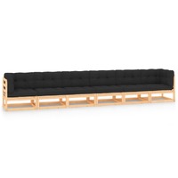  6 Piece Garden Lounge Set with Anthracite Cushions Pinewood