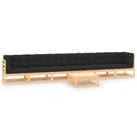  7 Piece Garden Lounge Set with Anthracite Cushions Pinewood