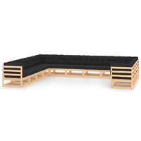  13 Piece Garden Lounge Set with Anthracite Cushions Pinewood