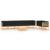  8 Piece Garden Lounge Set with Anthracite Cushions Pinewood