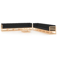  11 Piece Garden Lounge Set with Anthracite Cushions Pinewood