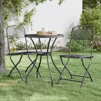  3 Piece Garden Dining Set Expanded Metal Mesh Anthracite