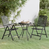  3 Piece Garden Dining Set Expanded Metal Mesh Anthracite