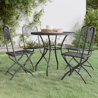  5 Piece Garden Dining Set Expanded Metal Mesh Anthracite