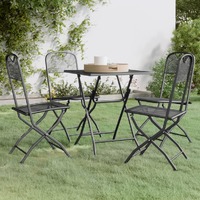  5 Piece Garden Dining Set Expanded Metal Mesh Anthracite