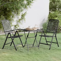  3 Piece Garden Dining Set Expanded Metal Mesh Anthracite