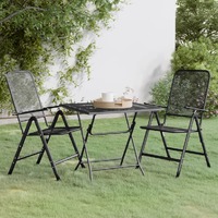  3 Piece Garden Dining Set Expanded Metal Mesh Anthracite