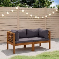  2-Seater Garden Sofa with Cushion Solid Wood Acacia