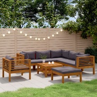  8 Piece Garden Lounge Set with Cushion Solid Acacia Wood