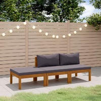  3 Piece Garden Lounge Set with Cushion Solid Acacia Wood