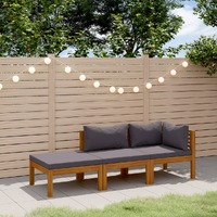  3 Piece Garden Lounge Set with Cushion Solid Acacia Wood