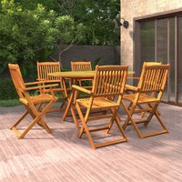  7 Piece Garden Dining Set Solid Wood Acacia