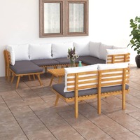  9 Piece Garden Lounge Set with Cushions Solid Wood Acacia
