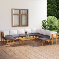  11 Piece Garden Lounge Set with Cushions Solid Wood Acacia
