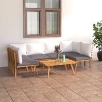  7 Piece Garden Lounge Set with Cushions Solid Wood Acacia