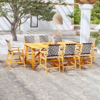  9 Piece Garden Dining Set Solid Wood Acacia