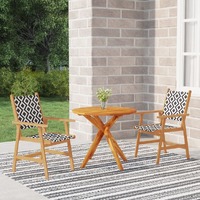  3 Piece Garden Dining Set Solid Wood Acacia