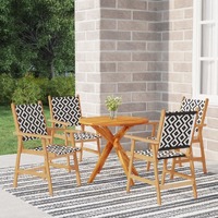  5 Piece Garden Dining Set Solid Wood Acacia