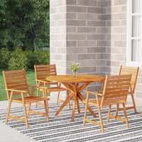  5 Piece Garden Dining Set Solid Wood Acacia