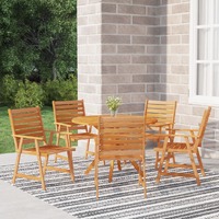  6 Piece Garden Dining Set Solid Wood Acacia