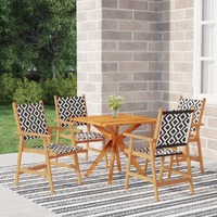  5 Piece Garden Dining Set Solid Wood Acacia