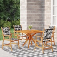  5 Piece Garden Dining Set Solid Wood Acacia