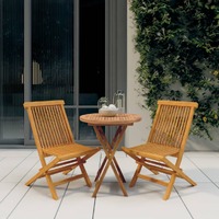  3 Piece Garden Dining Set Solid Wood Teak