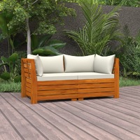  2-Seater Garden Sofa with Cushions Solid Wood Acacia