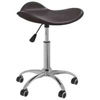  Swivel Dining Chair Brown Faux Leather