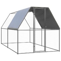  Outdoor Chicken Cage 2x4x2 m Galvanised Steel