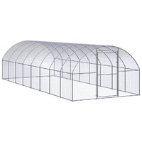  Outdoor Chicken Coop 3x8x2 m Galvanised Steel