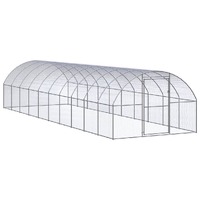  Outdoor Chicken Coop 3x10x2 m Galvanised Steel