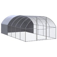  Outdoor Chicken Coop 3x6x2 m Galvanised Steel