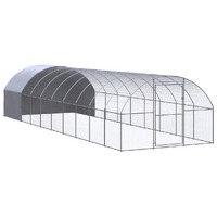  Outdoor Chicken Coop 3x10x2 m Galvanised Steel