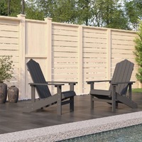  Garden Adirondack Chairs 2 pcs HDPE Anthracite