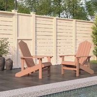  Garden Adirondack Chairs 2 pcs HDPE Brown