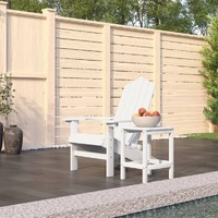  Garden Adirondack Chair with Table HDPE White