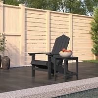  Garden Adirondack Chair with Table HDPE Anthracite